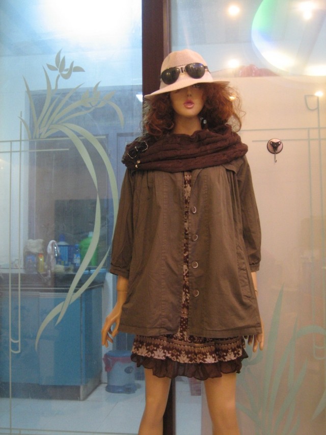2013 preppy style 100% cotton three quarter sleeve medium-long turn-down collar outerwear female