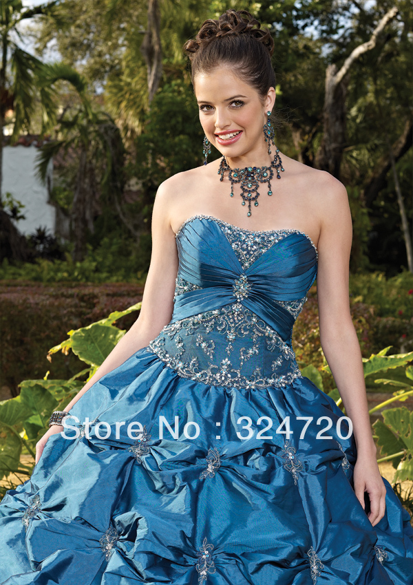 2013 Pretty applique and beaded sweet 15 quinceanera dress Style ML-87042 custom size custom color wholesale free shipping