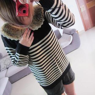 2013 rabbit fur peter pan collar fishing sweater (WC005)