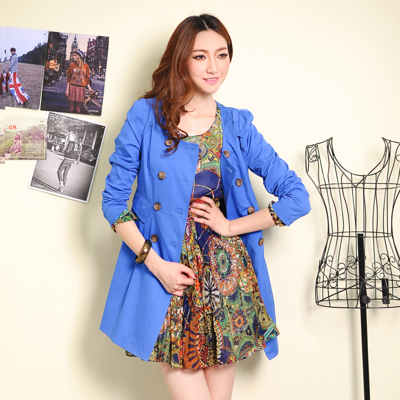2013 rb female double breasted slim trench outerwear r002