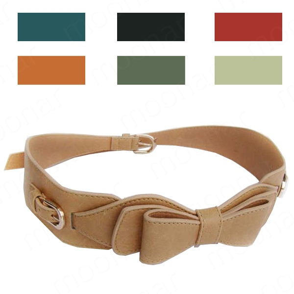 2013  Retro Design Women's PU Leather Vintage Belt Bowknow Elegant Waistband Girdle PJ056