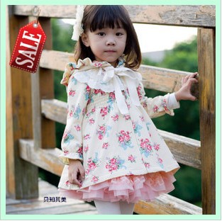 2013 rose child trench hooded bow spring and autumn female child outerwear princess female