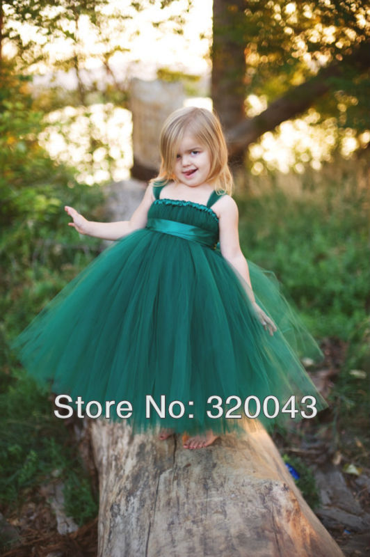 2013 Salable Green Tulle AD007 Girls' Party Dress