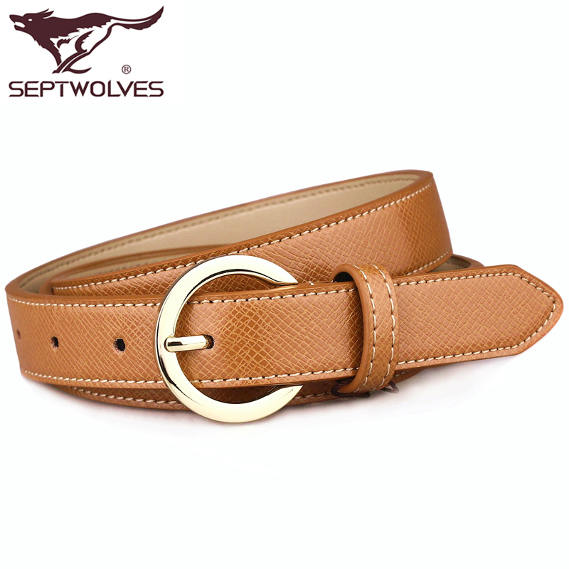 2013 SEPTWOLVES women's strap genuine leather cowhide pin buckle belt casual