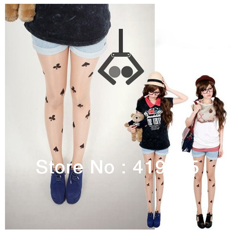 2013 Sexy Fashion Tattoo Socks Transparent Pantyhose Stockings Tights  Leggings 5/pairs/lot(W-sock-25)