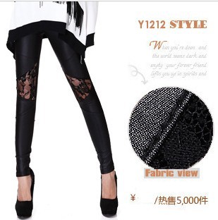 2013 sexy women's slim fit Leggings fashion stretchy Pants Tights Legwear Pants pu leather free shipping No.3008