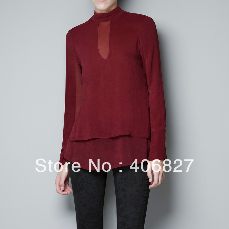 2013 Shirts Europe and United States tops fashion long-sleeved shirts and cloak blouse 790a001 Plus Szie