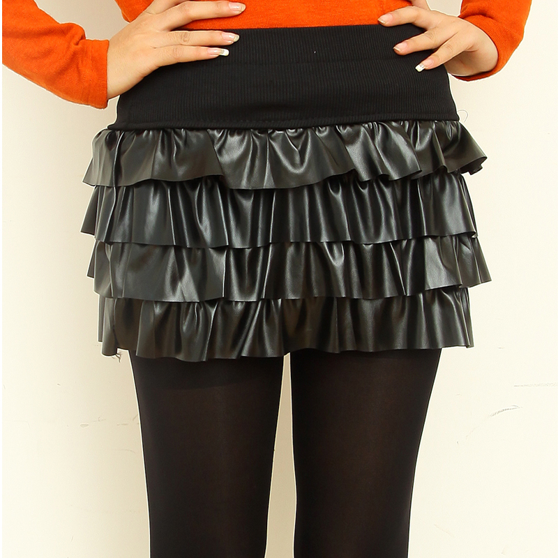 2013 short skirt female layered pleated dress multi-layer leather skirt bust skirt tutu skirt
