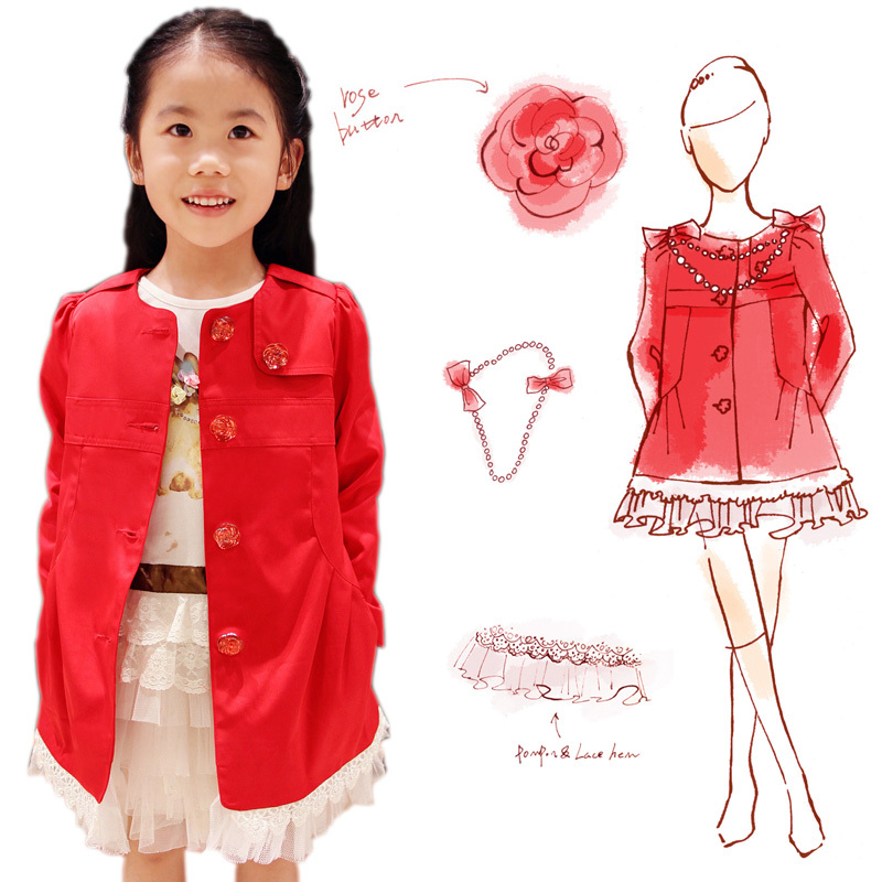 2013 sistance clothing trench princess autumn female child trench outerwear