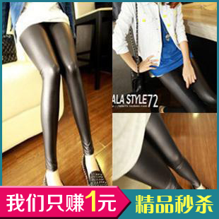 2013 Size fits all fashion solid color faux leather tight fitting elastic slim hip slim legging pencil female