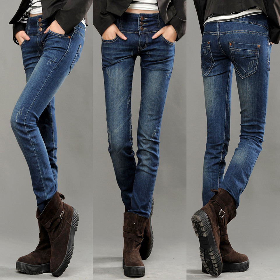 2013 slim breasted reminisced skinny pants jeans pencil pants long trousers female free shipping