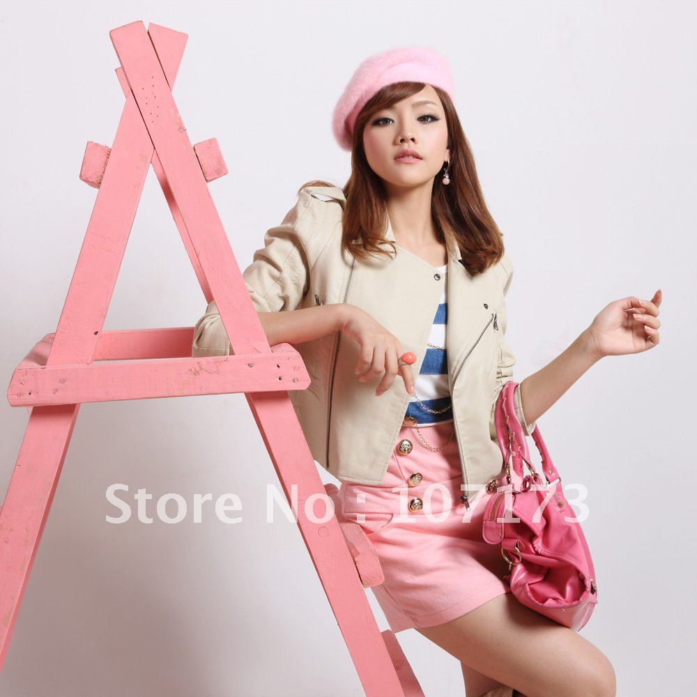 2013 Slim Short Design Motorcycle Short Leather Clothing Outerwear
