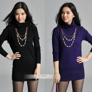 2013 slim turtleneck pullover women's knitted basic shirt sweater (WC005)