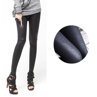 2013 snakeskin legging female ankle length trousers leather pants leather pants