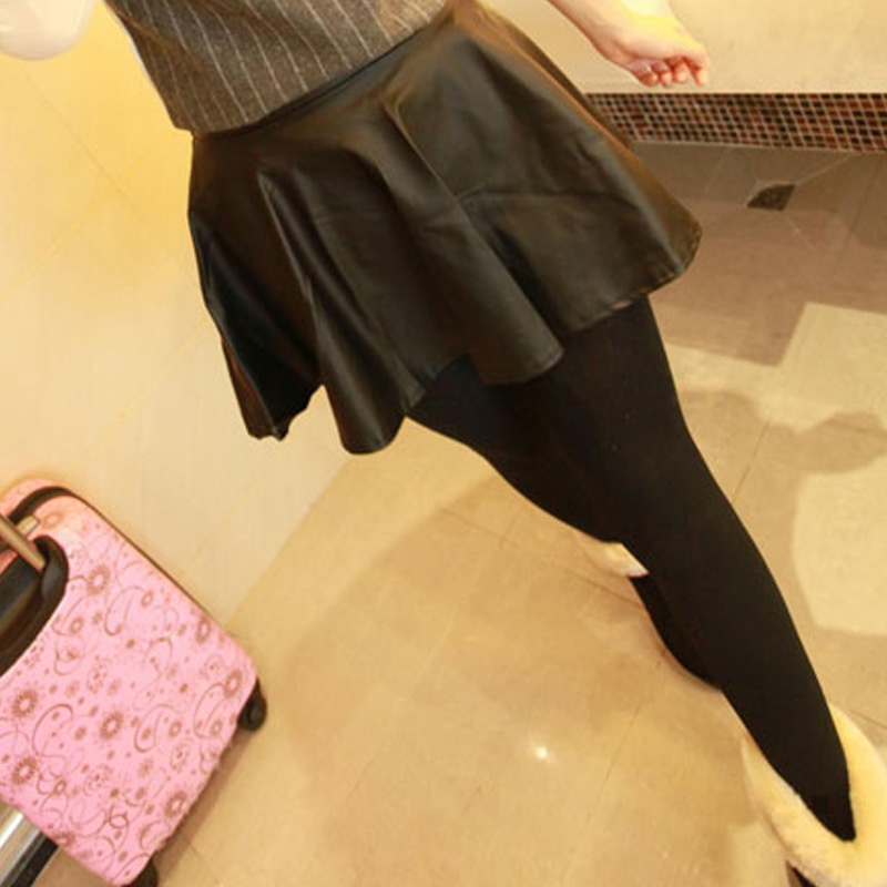 2013 spring a-line leather skirt short skirt slim bust skirt