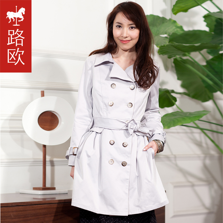 2013 spring a . lofti detachable double breasted slim trench women's outerwear