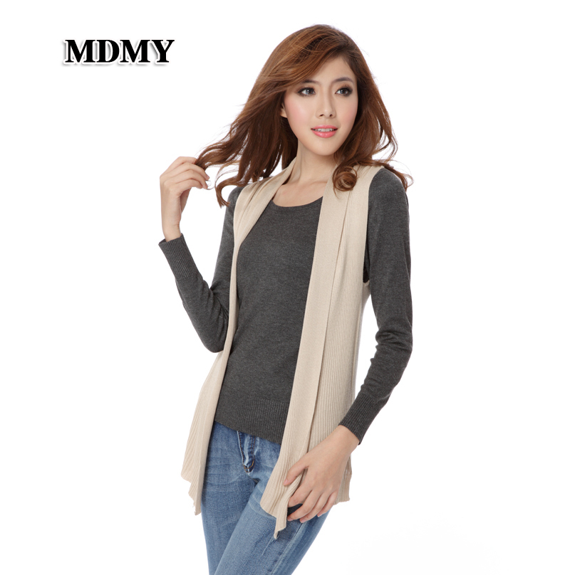 2013 spring all-match slim medium-long vest sleeveless shoulder cape sweater cardigan female