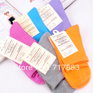 2013 Spring and Autum 100% cotton solid socks candy color women's socks,free shipping casual socks10pairs/lot