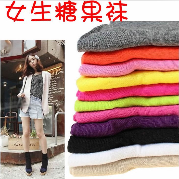 2013 Spring and Autum 100% cotton solid socks candy color women's socks,free shipping casual socks10pairs/lot