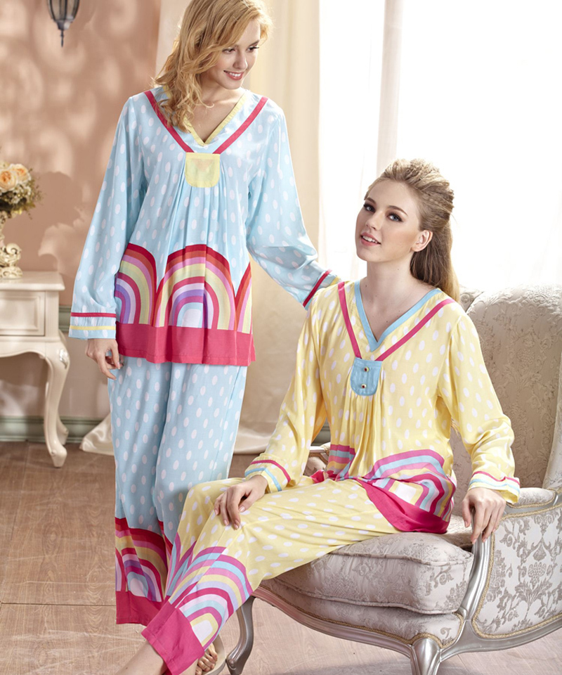 2013 spring and autumn 100% cotton long-sleeve women's sleep set lounge 63161