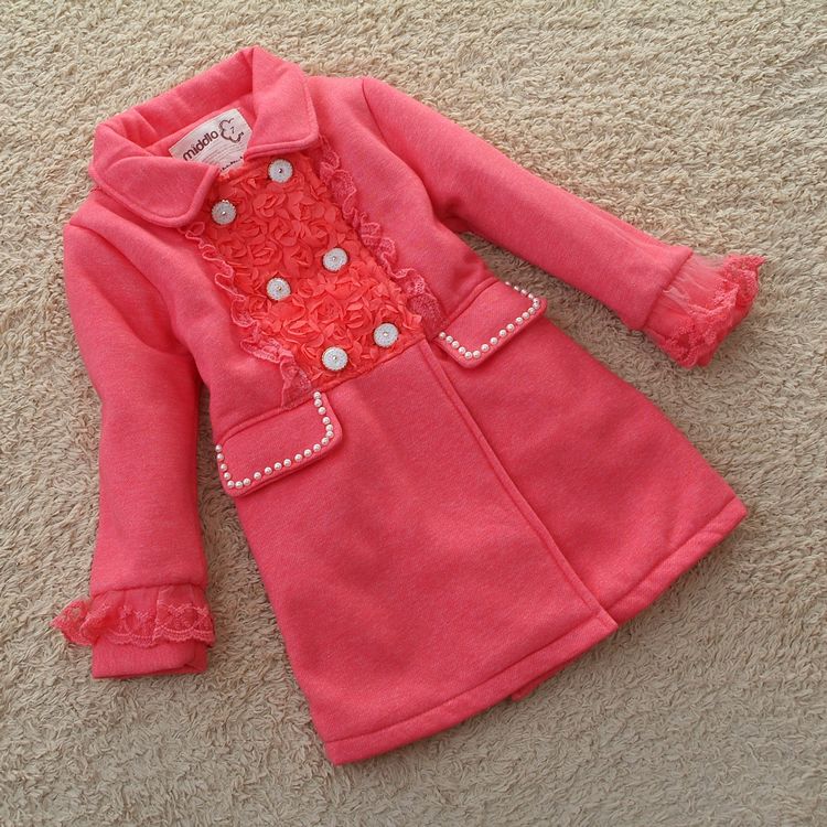 2013 spring and autumn child baby girls clothing long sleeve outerwear length trench overcoat