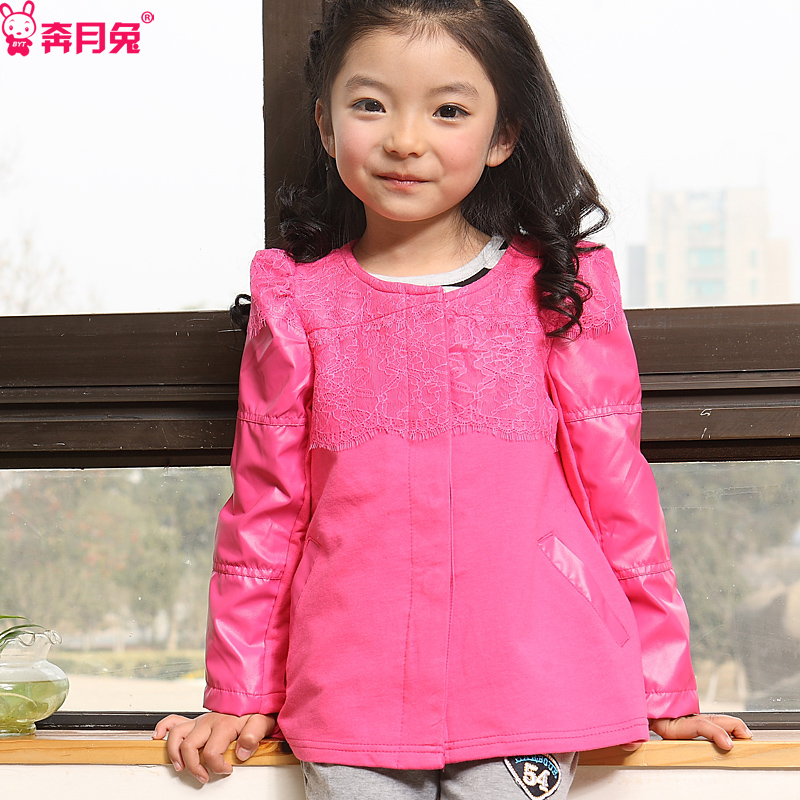 2013 spring and autumn children's clothing child cardigan female child trench all-match lace 032