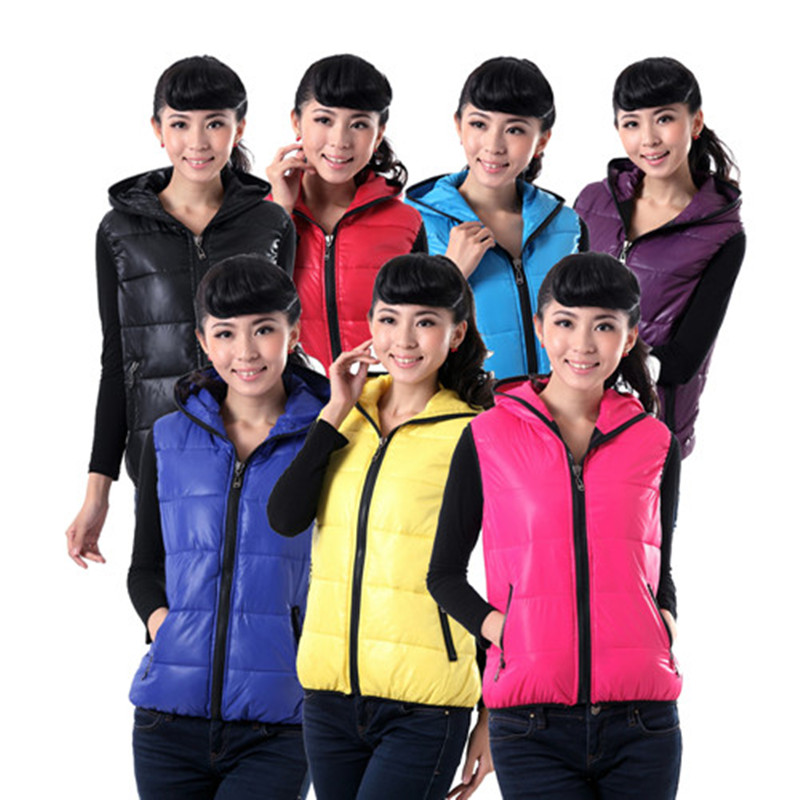 2013 spring and autumn cotton down vest with a hood fashion Women vest women's kaross vest