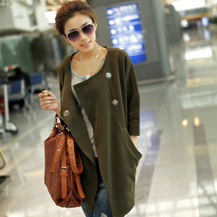 2013 spring and autumn elegant outerwear raglan sleeve wrist-length  medium-long trench outerwear