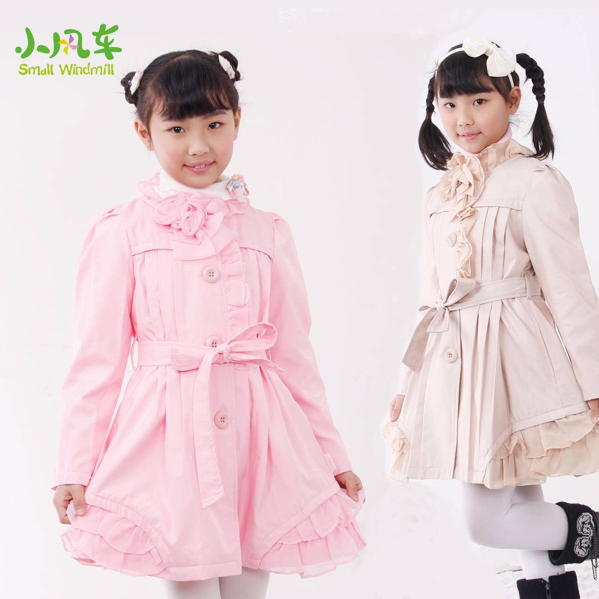 2013 spring and autumn elegant slim waist female child trench children child outerwear children's clothing