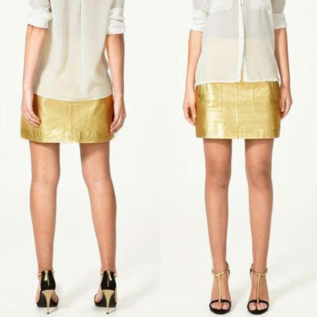 2013 spring and autumn fashion spring leather skirt high waist a-line skirt short skirt PU bust skirt plus size