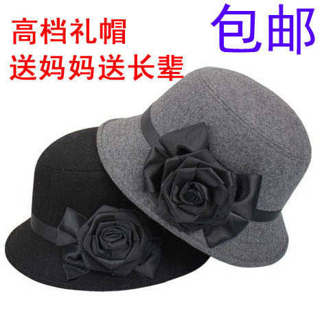 2013 spring and autumn fedoras dome cap bucket hats quinquagenarian Women female hat sunbonnet