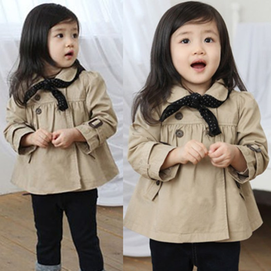 2013 spring and autumn female child trench child small trench double breasted outerwear children
