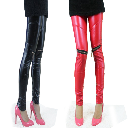 2013 spring and autumn hot-selling zipper slim leather pants skinny pencil pants pants free shipping