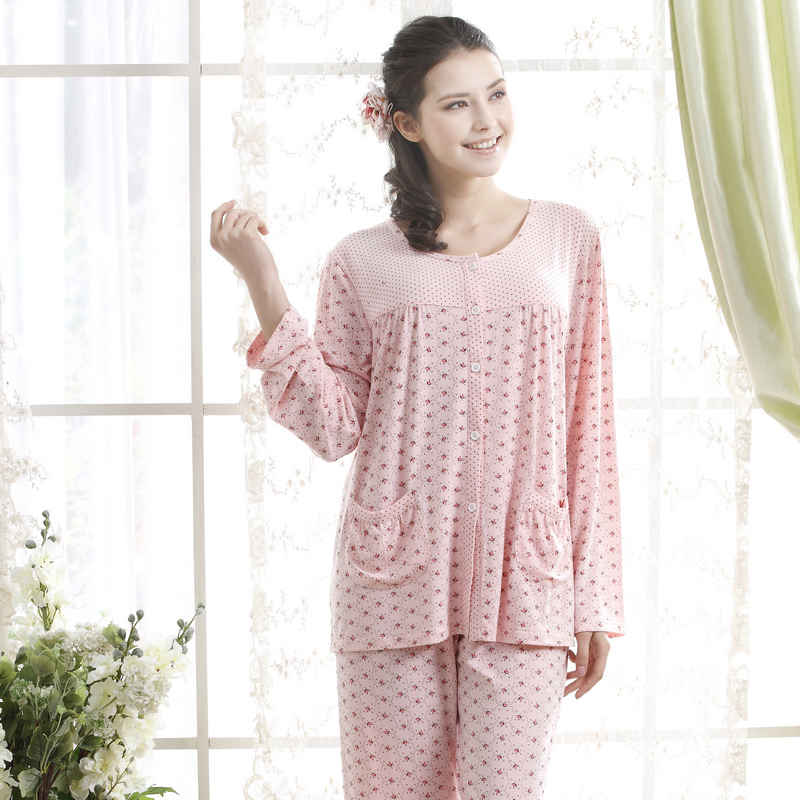 2013 spring and autumn long-sleeve modal sleepwear women's lounge twinset at home service