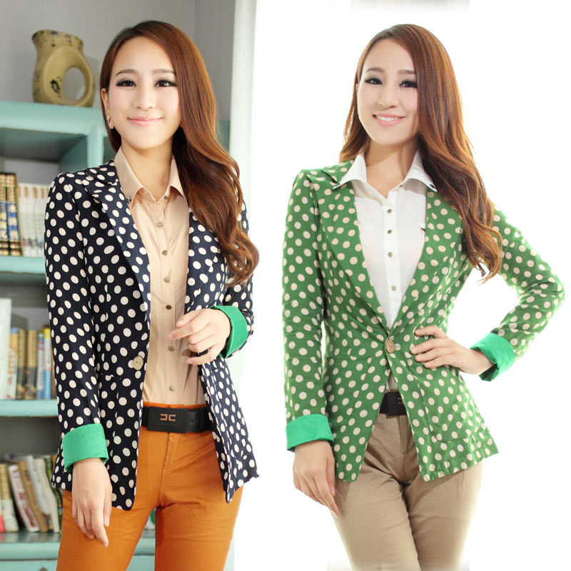 2013 spring and autumn new arrival blazer fashion dot slim elegant suit short jacket 716 Free Shipping