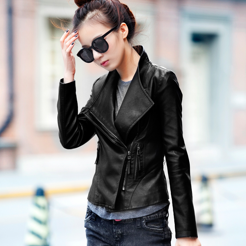 2013 spring and autumn outerwear short design slim PU small leather motorcycle clothing women's jacket 2080