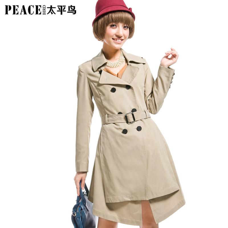 2013 spring and autumn PEACEBIRD women's long design slim women's trench ab1240493