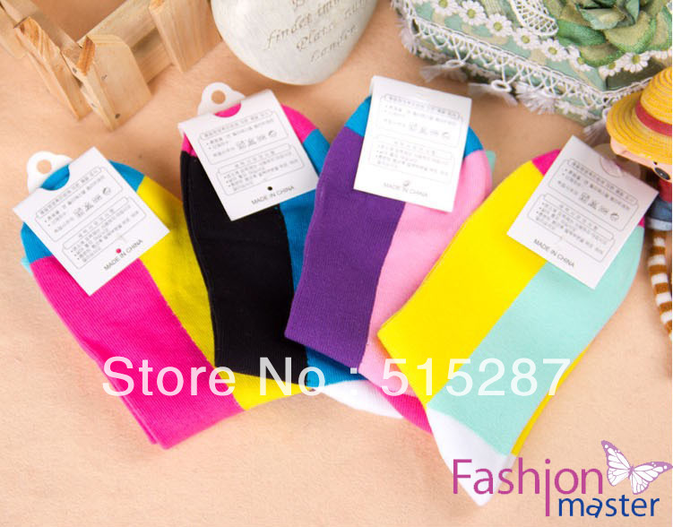 2013 Spring and autumn season ladies socks, Fashion hit color socks,Cotton socks,Free shipping (12 pair/lot)