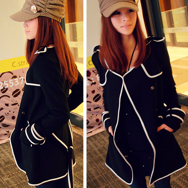 2013 spring and autumn slim outerwear female medium-long trench female Free Shipping