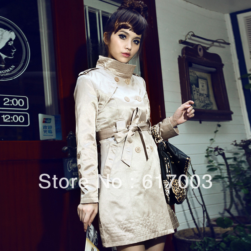 2013 spring and autumn slim women's plus size trench outer coat S-XL free shipping