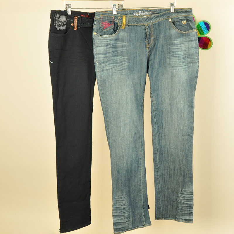 2013 spring and autumn women's 100% cotton straight jeans trousers plus size 4k33k (WC001)