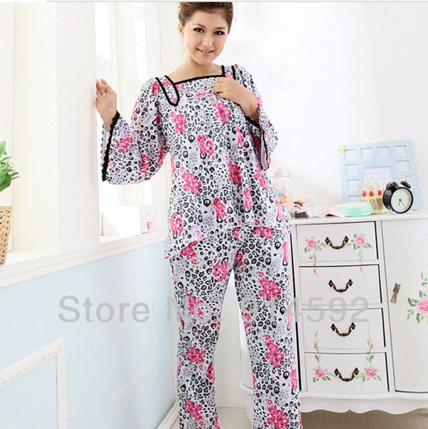 2013 Spring and Autumn Women's Chinese Ink Painting Style Long Sleeve Casual Sleepwear Fashion Ladies Pajamas Free Shipping