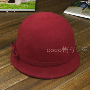 2013 spring and autumn women's fashion fedoras jazz hat small bow wool cap