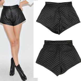 2013 spring and autumn women's pants sexy ultra-short trousers beautiful elegant brief all-match leather shorts