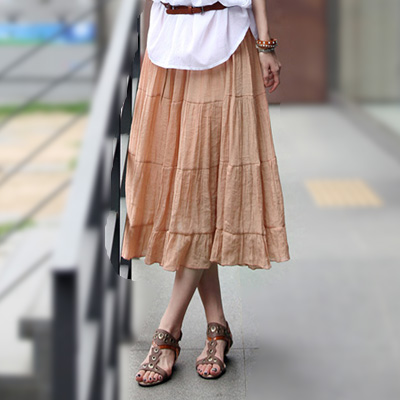 2013 spring and summer bohemia pleated expansion bottom full dress leather cummerbund half-length full dress female 847