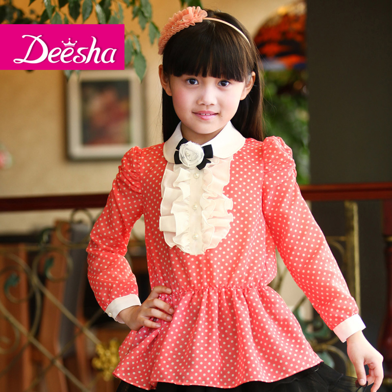 2013 spring and summer DEESHA girls clothing fashion long-sleeve female child shirt 1210205