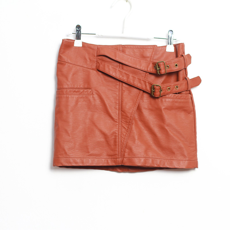 2013 spring and summer fashion all-match bag short skirt double leather short half-length skirt