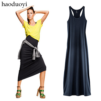 2013 spring and summer fashion modal basic skirt female spaghetti strap tank full dress one-piece dress tank dress