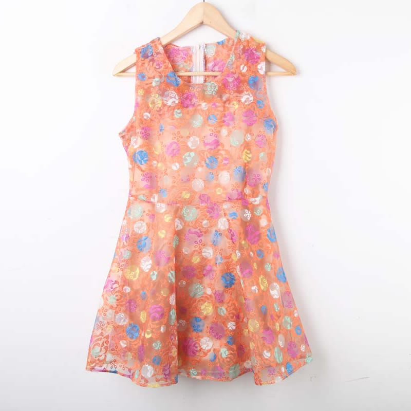 2013 spring and summer fashion sweet gentlewomen multicolour lace embroidery organza one-piece dress tank dress DX616