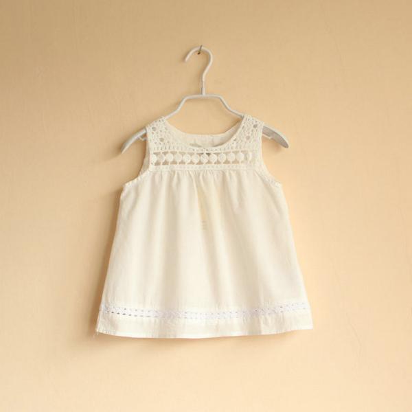 2013 spring and summer female child baby crochet sleeveless vest white cute shirt small fresh